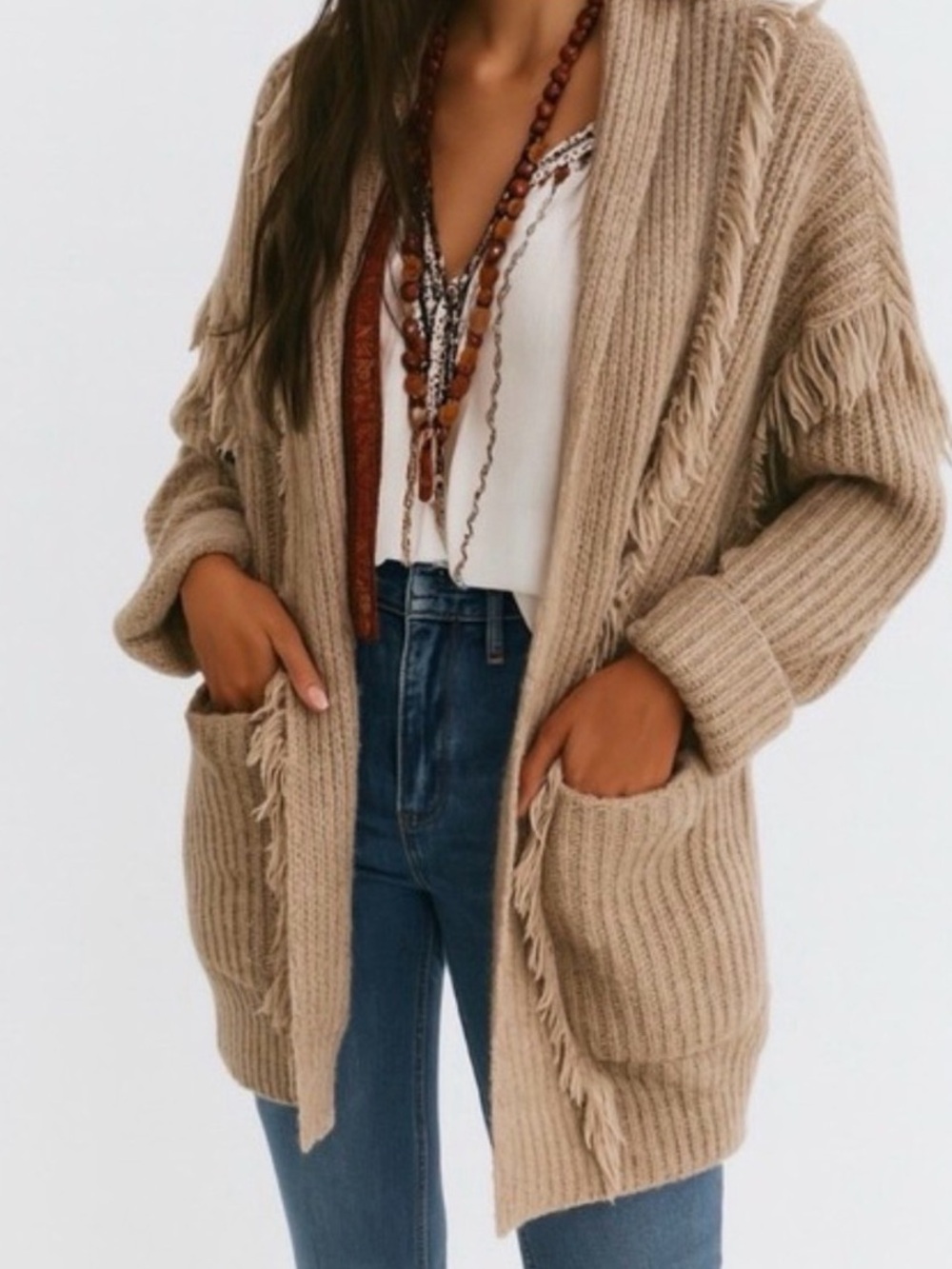 Anthropologie Amanza Fringe Cardigan Sweater